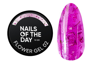 Nails Of The Day Flower Gel 02 з сухоцвітами. рожевий. 15 мл 00-6809 фото